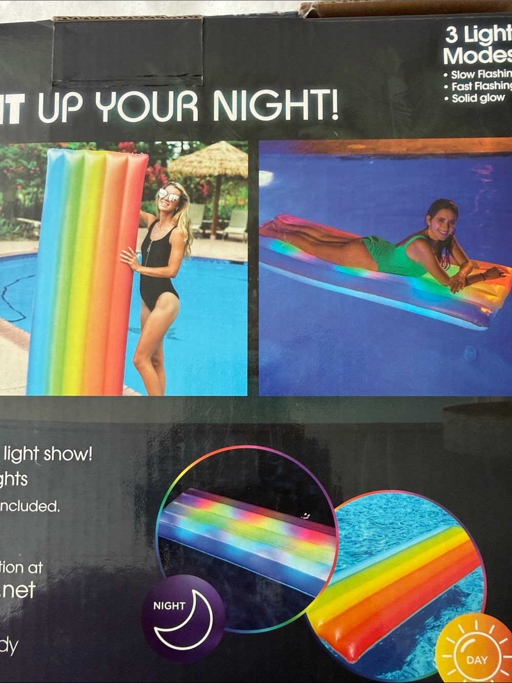 Illuminated Rainbow Pool Raft - Multicolor - Picture 5 of 6
